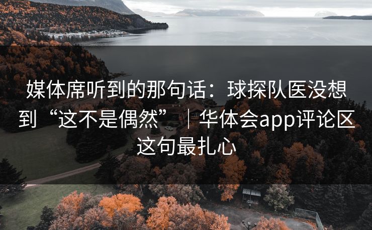 媒体席听到的那句话：球探队医没想到“这不是偶然”｜华体会app评论区这句最扎心