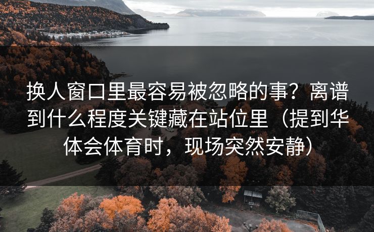 换人窗口里最容易被忽略的事?离谱到什么程度关键藏在站位里(提到华体会体育时,现场突然安静) 换人窗口里最容易被忽略的事?离谱到什么程度关键藏在站位里(提到华体会体育时,现场突然安静)