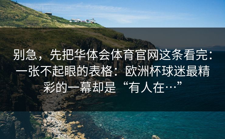 别急，先把华体会体育官网这条看完：一张不起眼的表格：欧洲杯球迷最精彩的一幕却是“有人在…”
